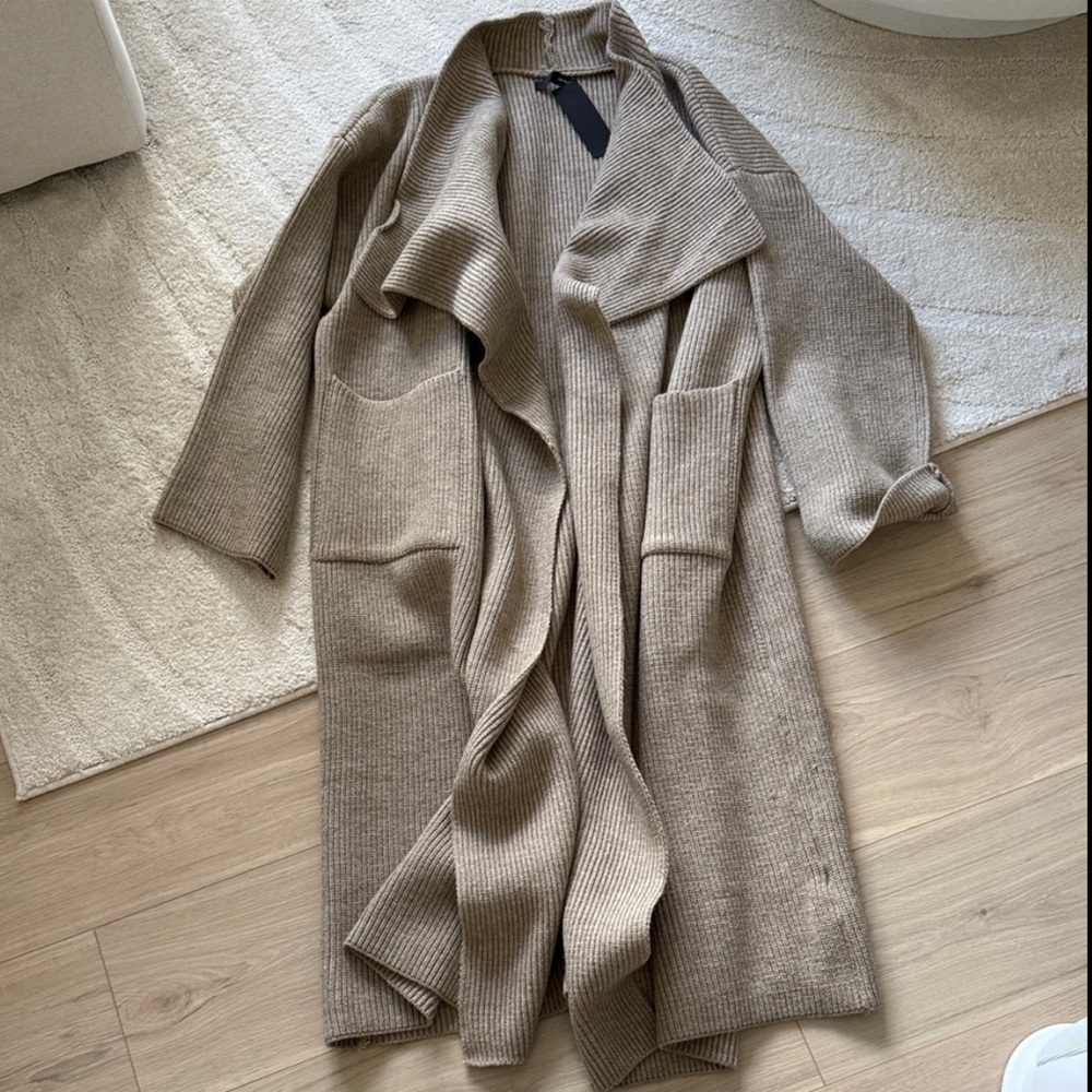 NEW- Ribbed Belted Sweater Cardigan Jacket by OnBlue - Picture 11 of 16